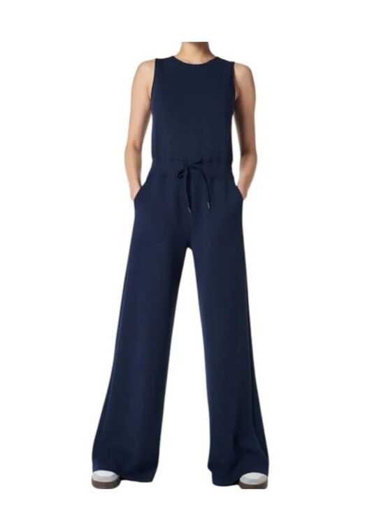 SPANX Pants - SPANX | Women’s Air Essentials Navy Blue Sleeveless Jumpsuit Soft Modal Blend 2X